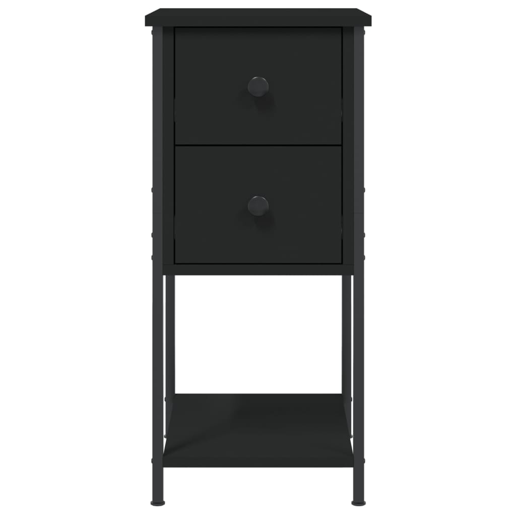 vidaXL Bedside Cabinet Black 32x42x70 cm Engineered Wood 6
