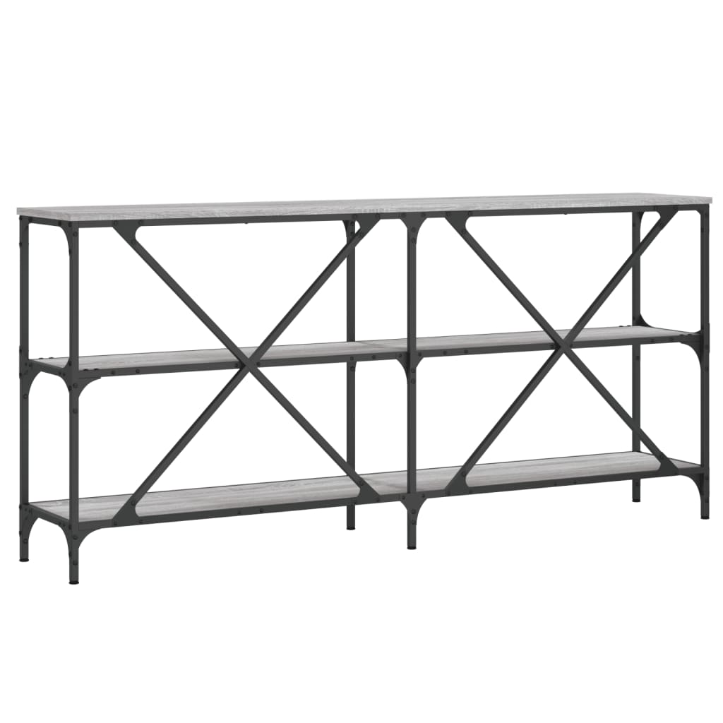 vidaXL Console Table Grey Sonoma 160x30x75 cm Engineered Wood and Iron 6