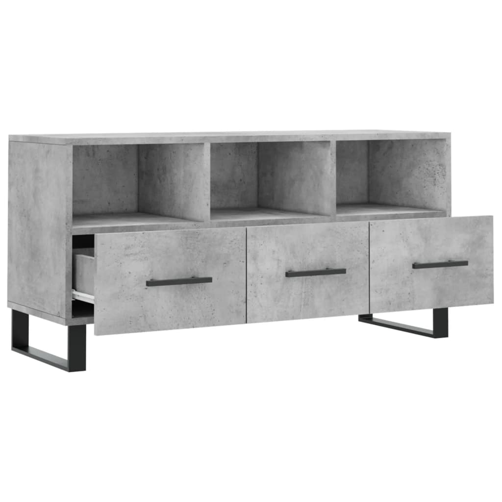 vidaXL TV Cabinet Concrete Grey 102x36x50 cm Engineered Wood 6
