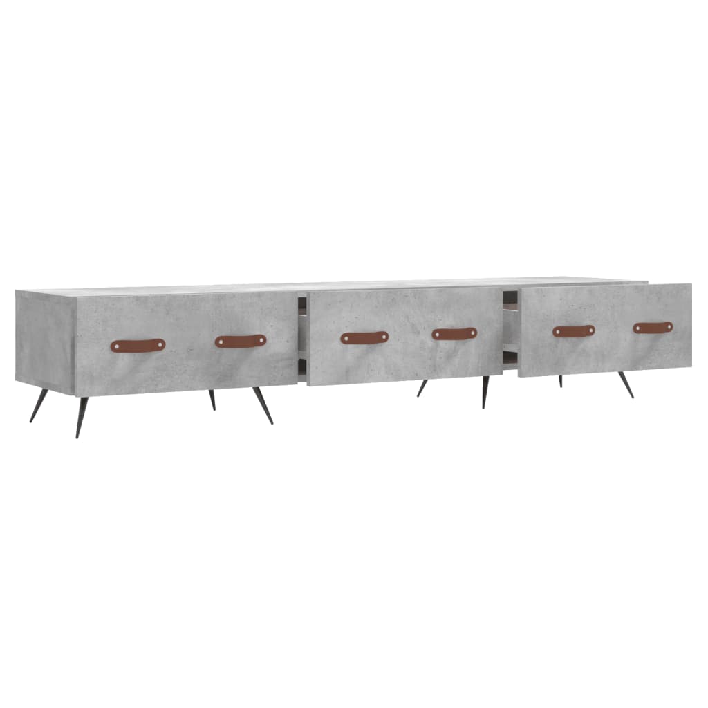 vidaXL TV Cabinet Concrete Grey 150x36x30 cm Engineered Wood 6
