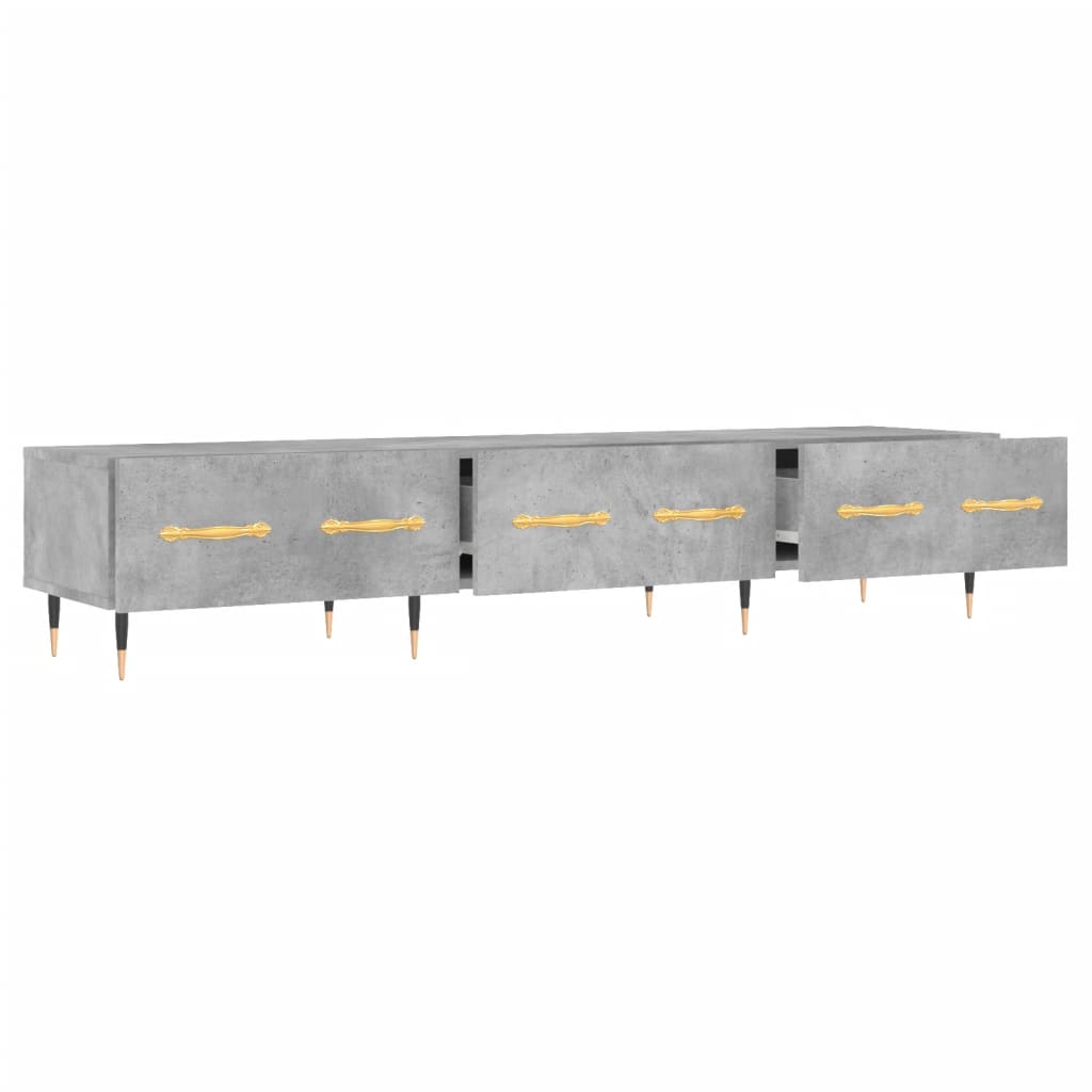 vidaXL TV Cabinet Concrete Grey 150x36x30 cm Engineered Wood 6