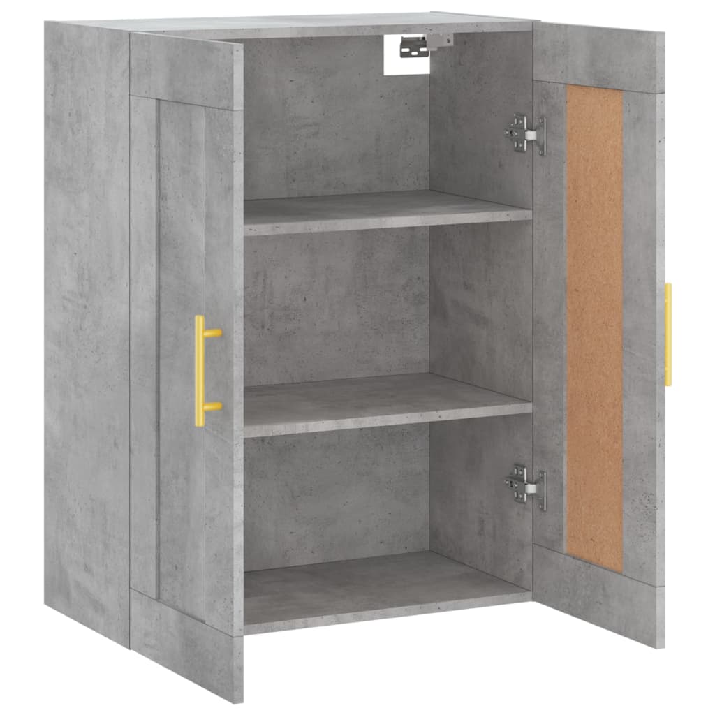 vidaXL Wall Mounted Cabinet Concrete Grey 69.5x34x90 cm Engineered Wood 6