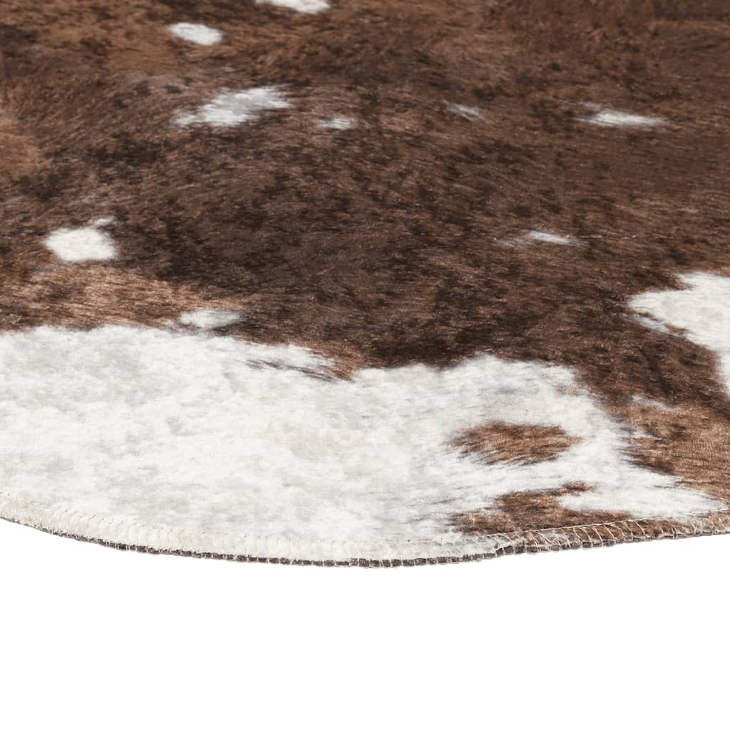 vidaXL Rug Brown and White 120x170 cm Cow Pattern Washable 6