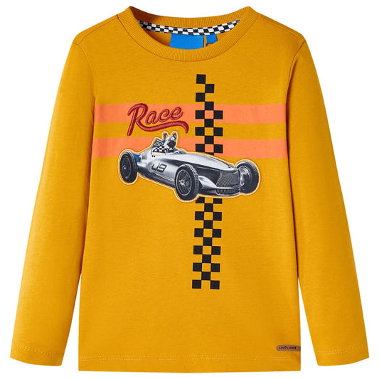 Kids' T-shirt with Long Sleeves 92 Ochre