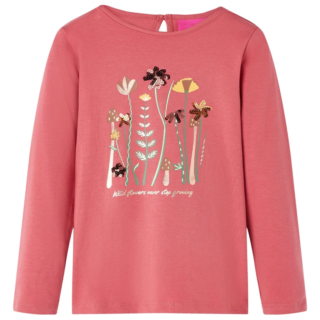Kids' T-shirt with Long Sleeves Old 92 Pink 128 (7-8y)