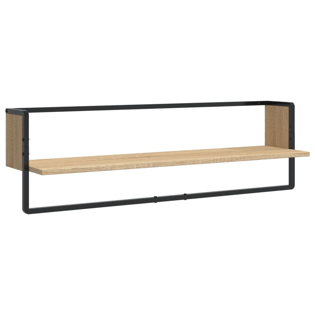 vidaXL 6 Piece Wall Shelf Set with Bars Sonoma Oak Engineered Wood 6