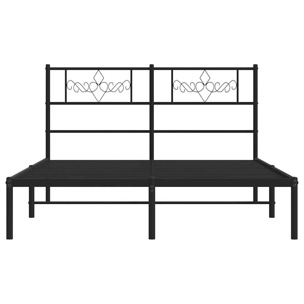 vidaXL Bed Frame | Black | Steel | Double | Bed Frame | Rectangular 6