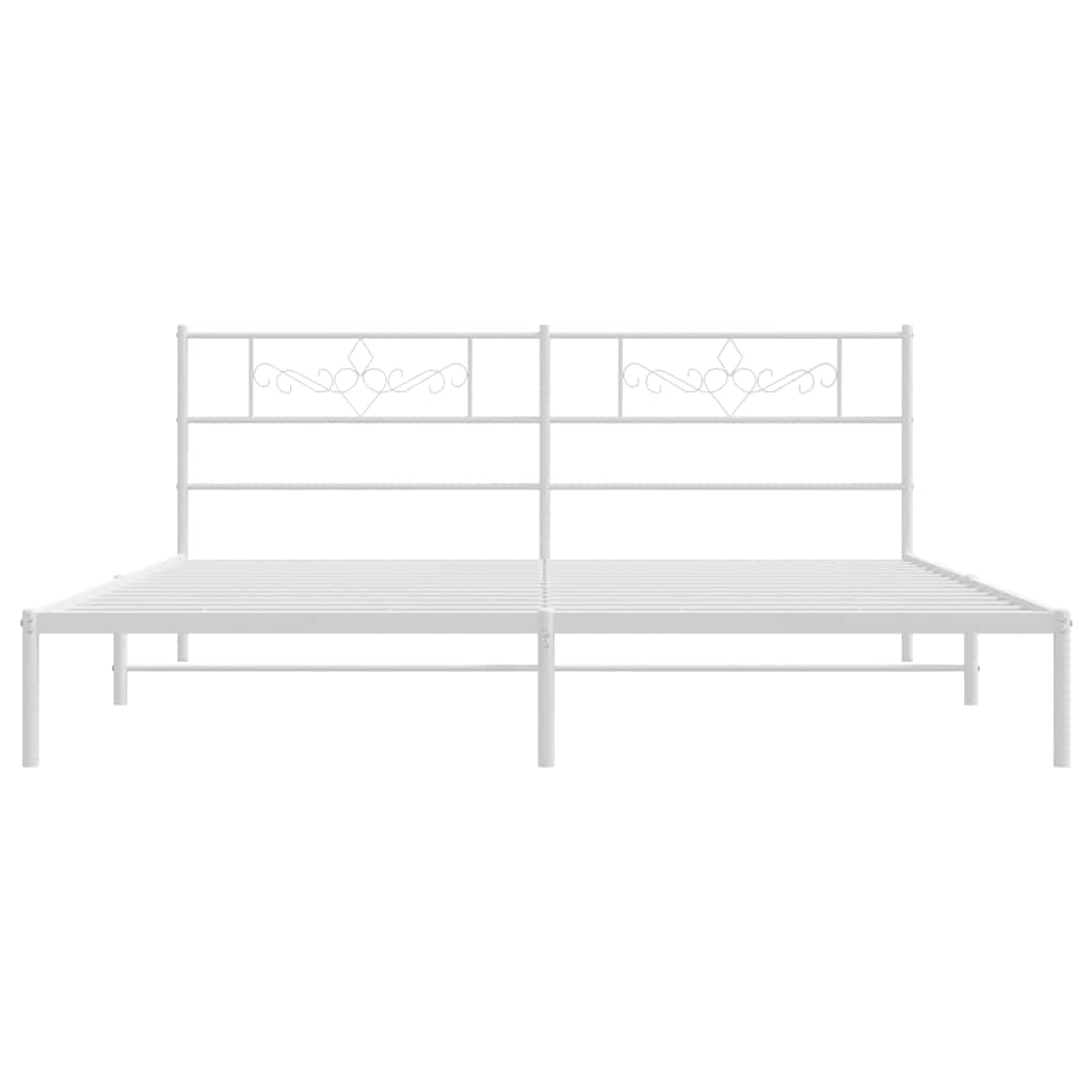 vidaXL Bed Frame | White | Powder-Coated Steel | 193x203cm | Modern | Bed Frame 6