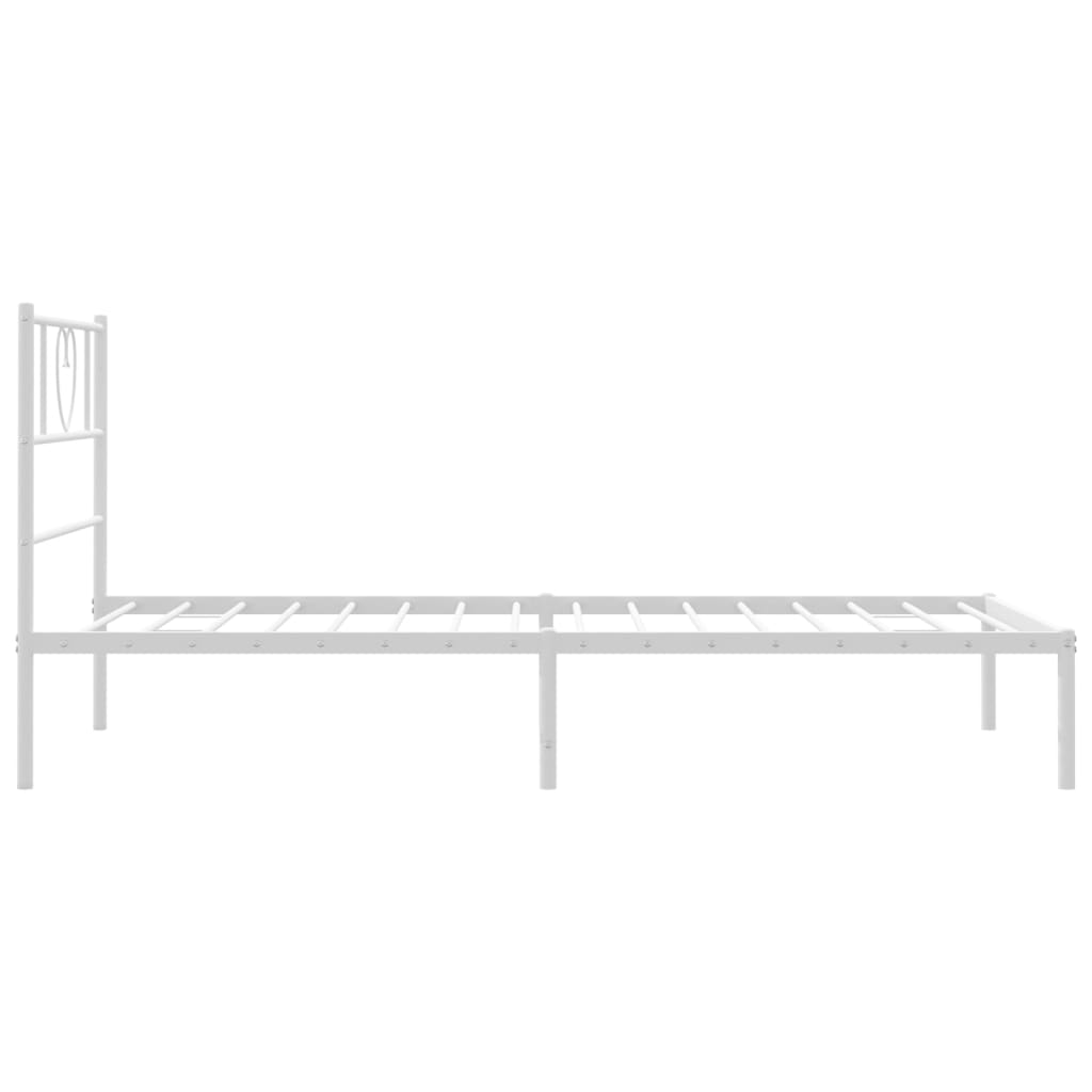 vidaXL Metal Bed Frame without Mattress with Headboard White 80x200cm 6