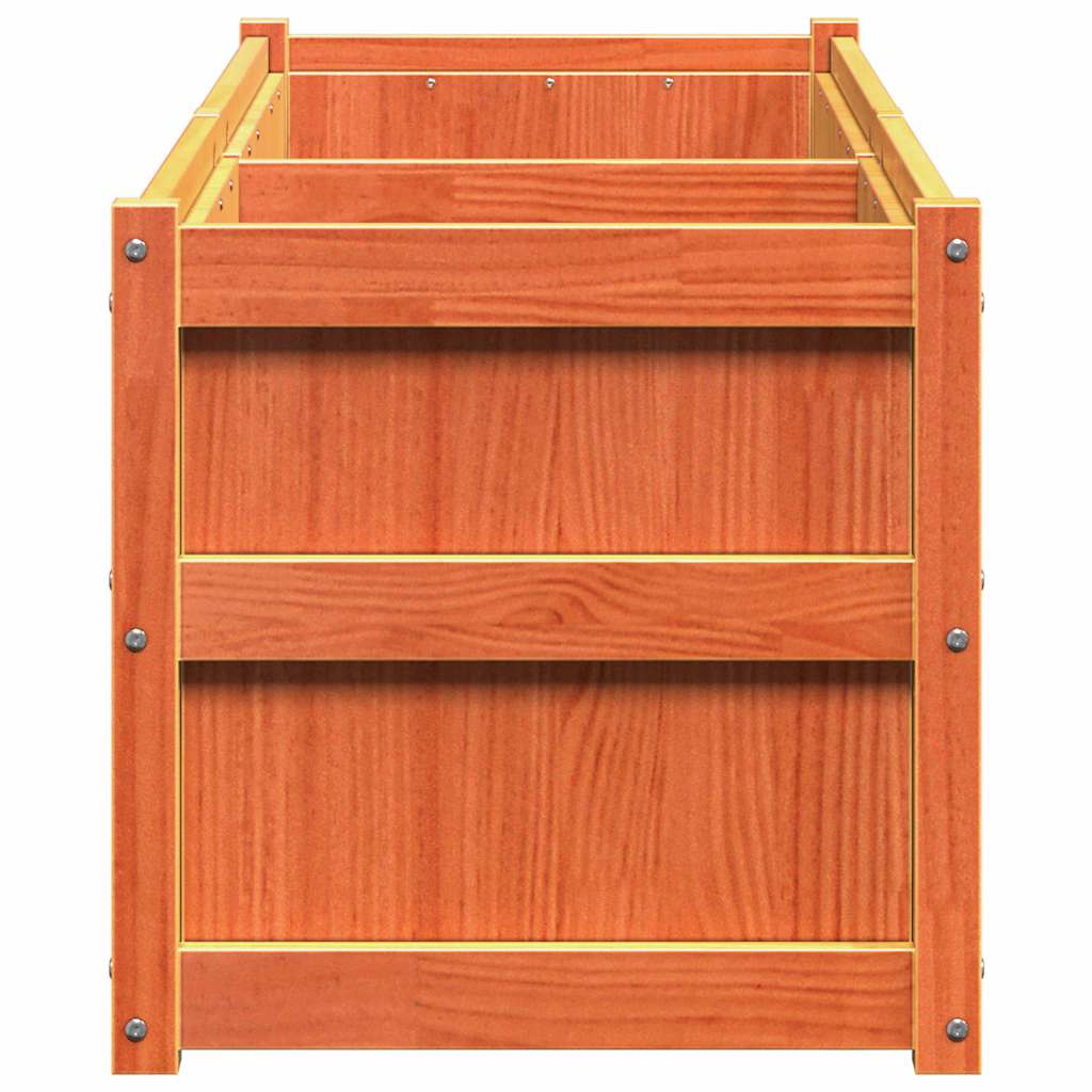 vidaXL Garden Planter Wax Brown 90x50x70 cm Solid Wood Pine 6