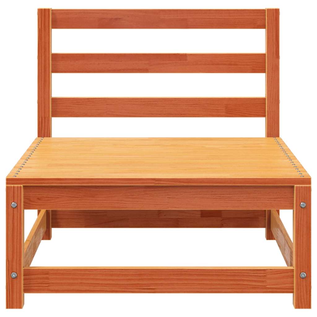vidaXL Garden Sofa Armless with Footstool Wax Brown Solid Wood Pine 6