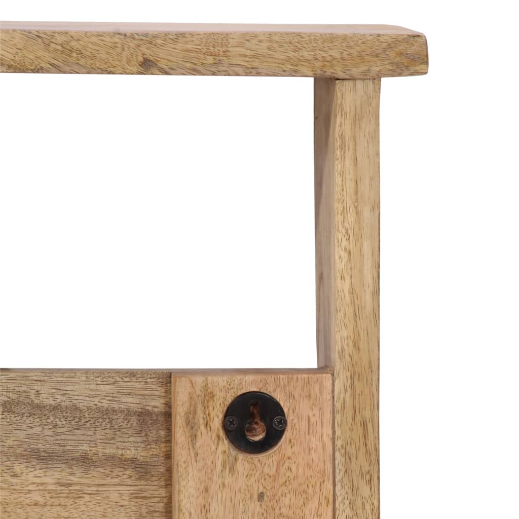 vidaXL Wall-mounted Coat Rack with 4 Hooks Solid Wood Mango 6