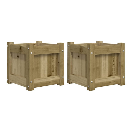 Garden Planters Solid Wood Pine Natural impregnated