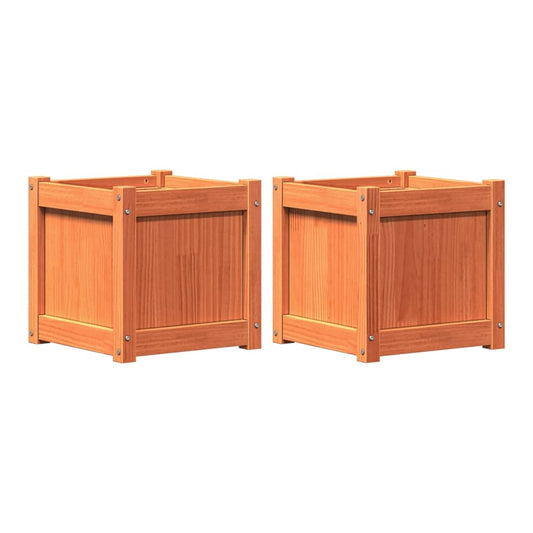 Garden Planters Solid Wood Pine Brown pine
