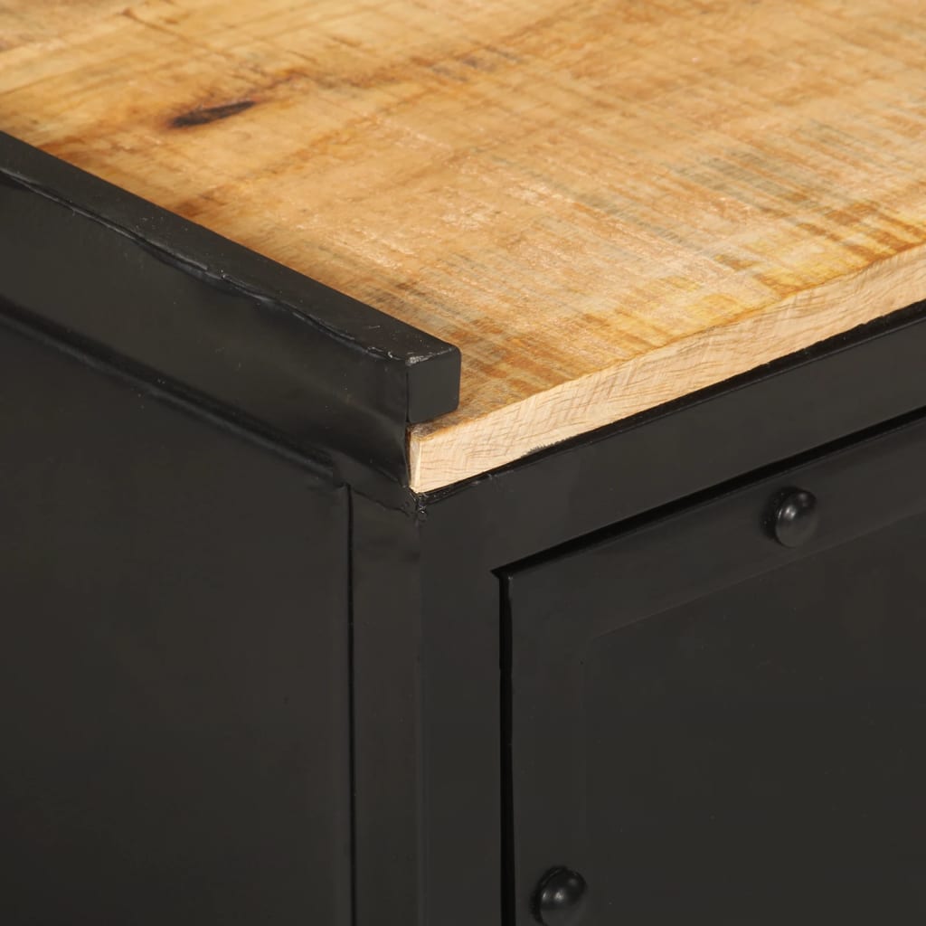 vidaXL Bathroom Cabinet 40x30x50 cm Iron and Solid Wood Mango 6