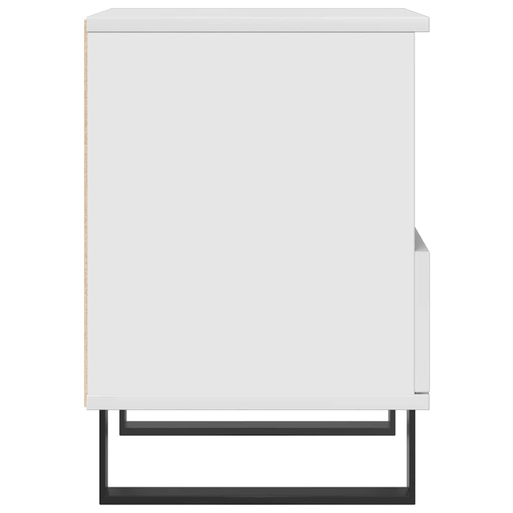 vidaXL Bedside Cabinet High Gloss White 40x35x50 cm Engineered Wood 6