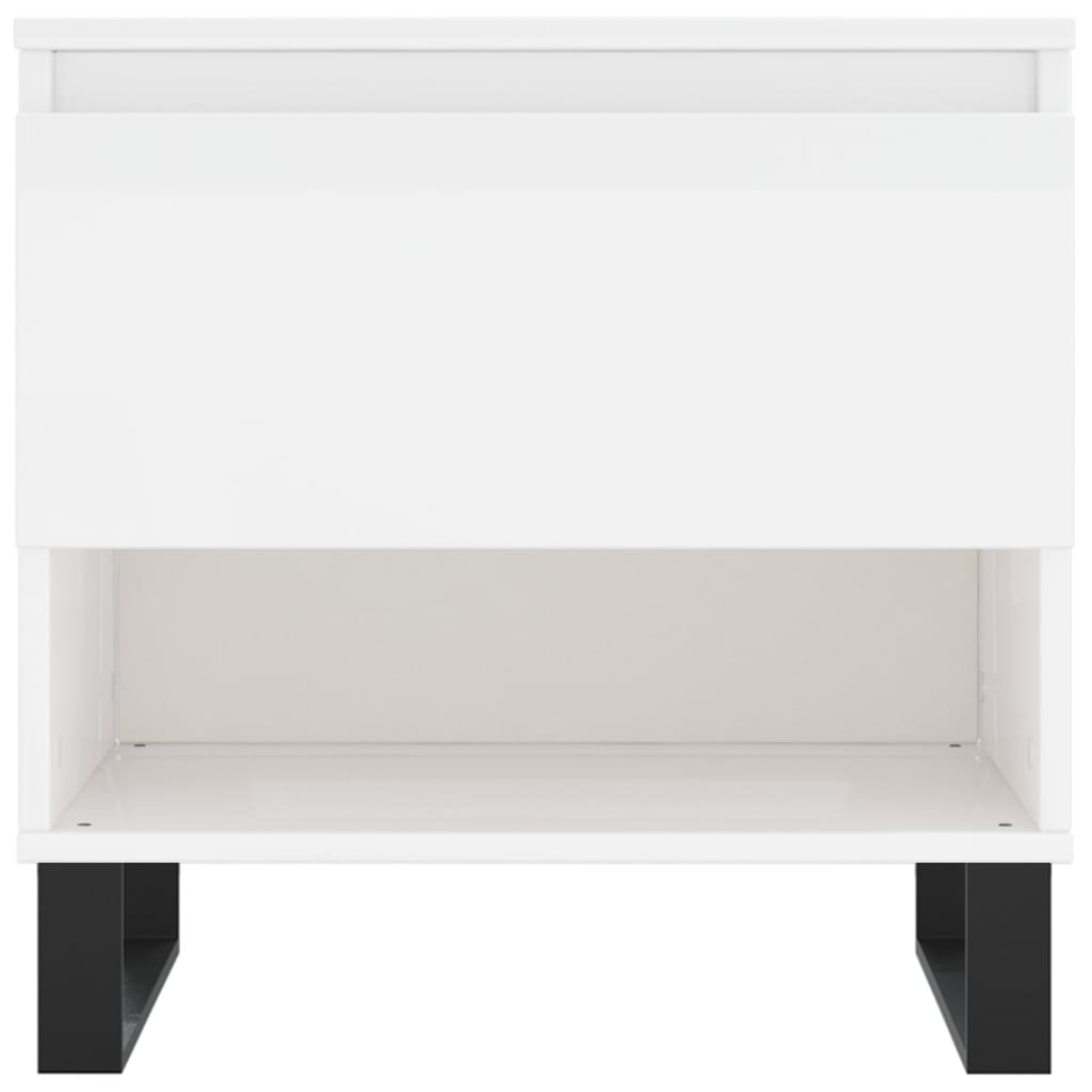 vidaXL Coffee Tables 2 pcs High Gloss White 50x46x50 cm Engineered Wood 6