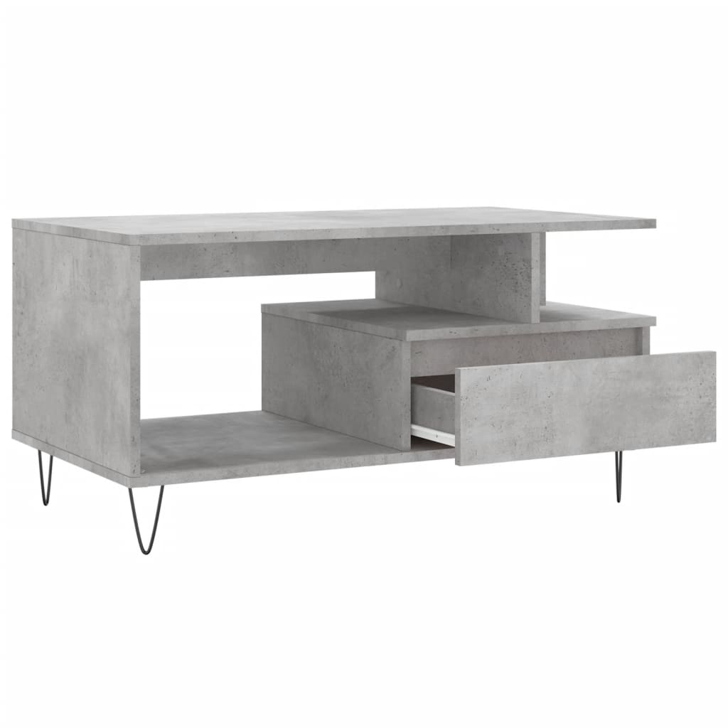 vidaXL Coffee Table Concrete Grey 90x49x45 cm Engineered Wood 6