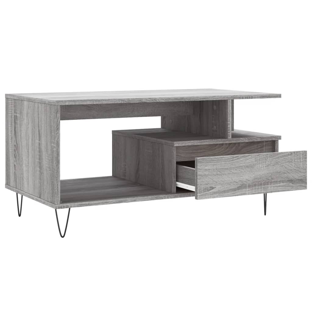 vidaXL Coffee Table Grey Sonoma 90x49x45 cm Engineered Wood 6