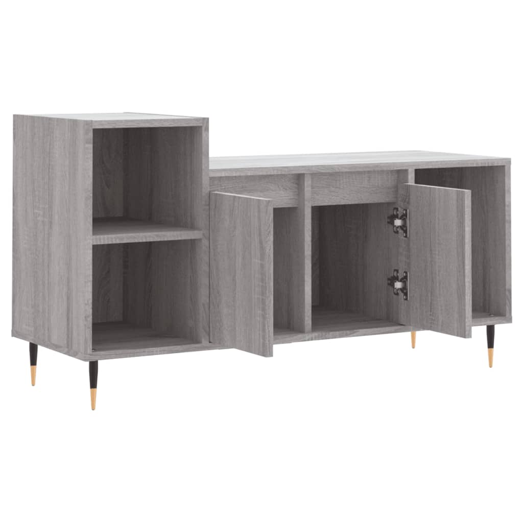 vidaXL TV Cabinet Grey Sonoma 100x35x55 cm Engineered Wood 6