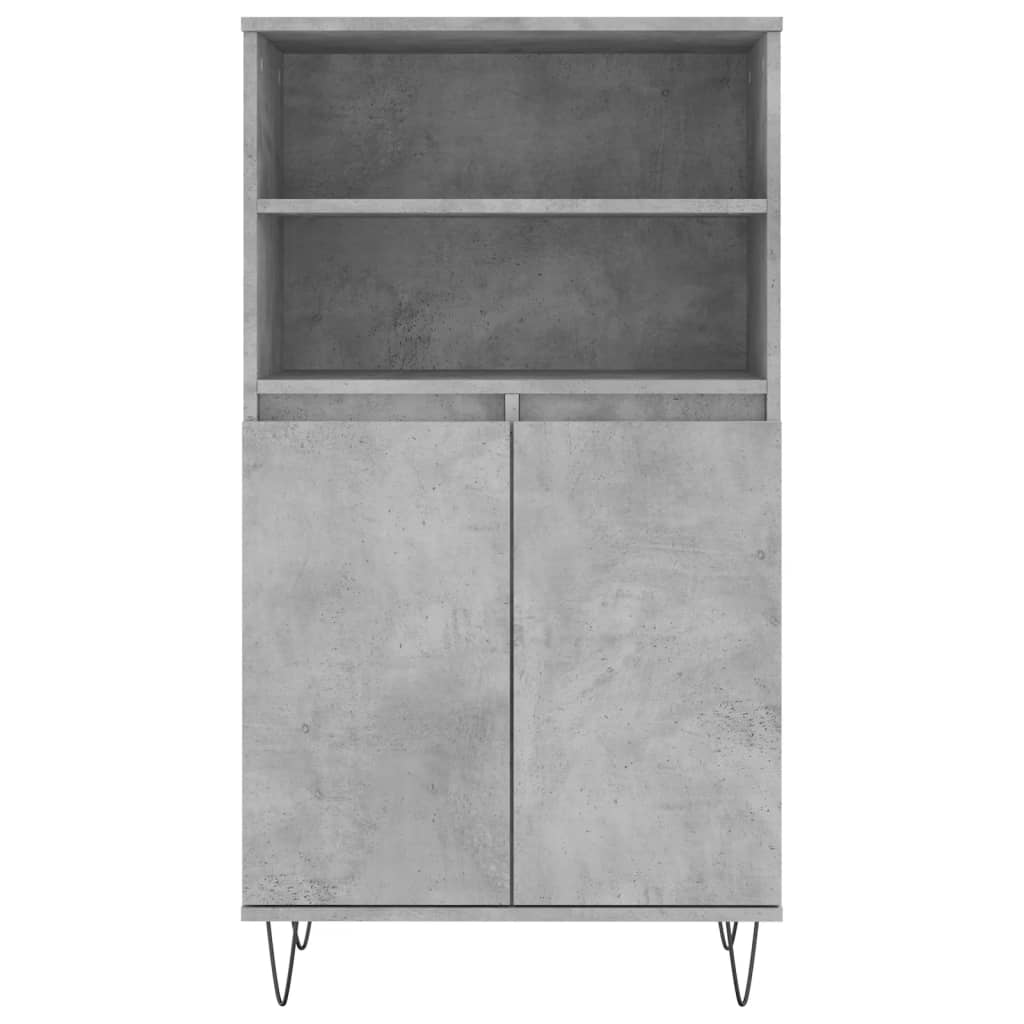 vidaXL Highboard Concrete Grey 60x36x110 cm Engineered Wood 6