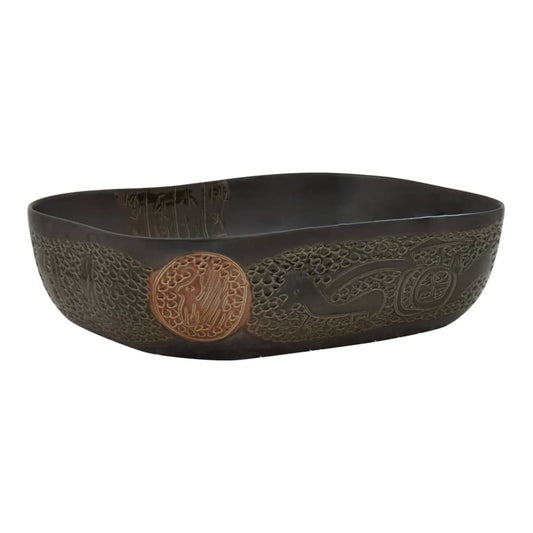 Countertop Basin Rectangular 48x37.5x13.5 cm Ceramic Black