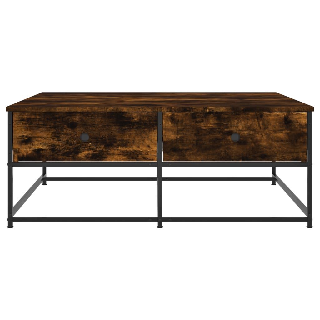 vidaXL Coffee Table Smoked Oak 100x99x40 cm Engineered Wood 6