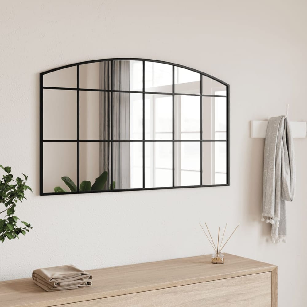 Wall Mirror Black Arch Iron 100 cm 60 cm