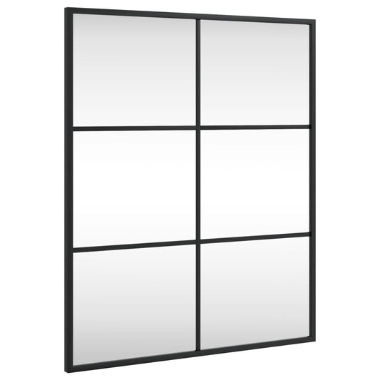 vidaXL Wall Mirror Black 50x60 cm Rectangle Iron 2