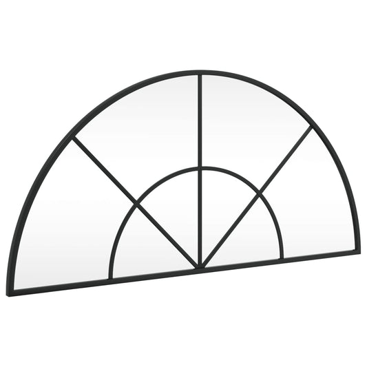 vidaXL Wall Mirror Black 80x40 cm Arch Iron 2