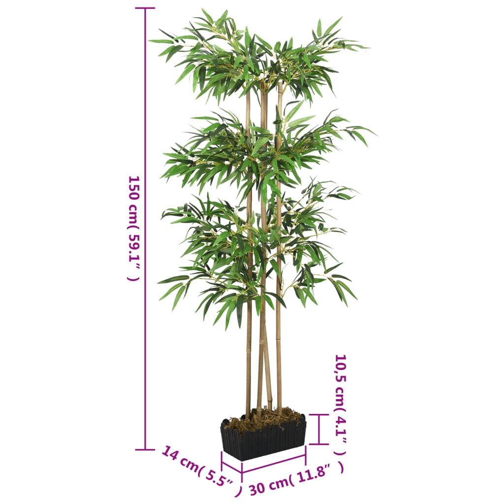 vidaXL Artificial Bamboo Tree 988 Leaves 150 cm Green 5
