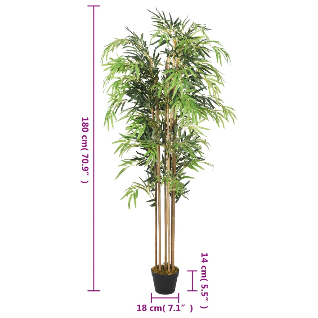 vidaXL Artificial Bamboo Tree 1605 Leaves 180 cm Green 4