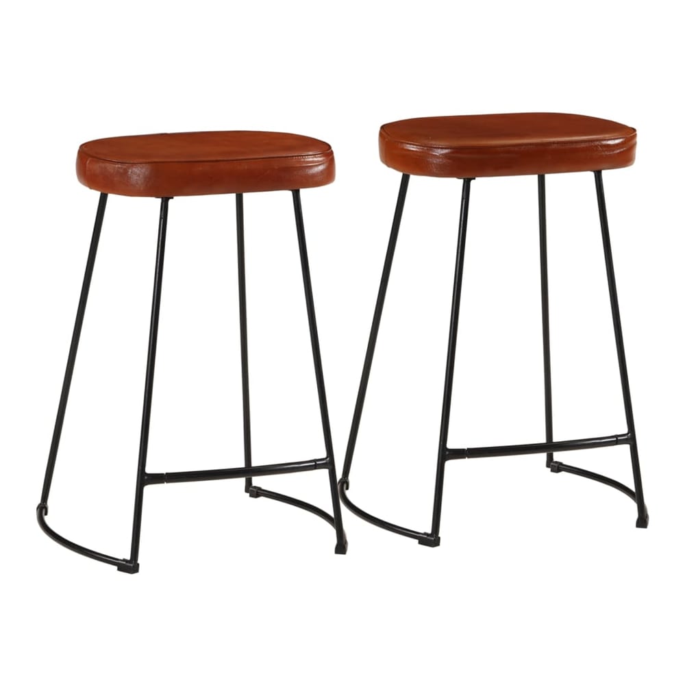 Bar Stools 2 pcs Dark Leather Brown 41 cm 62 cm 29 cm