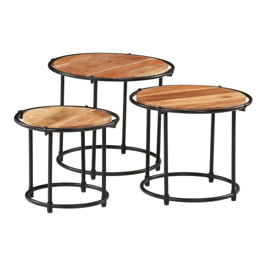 Nesting Tables 3 pcs Solid wood acacia