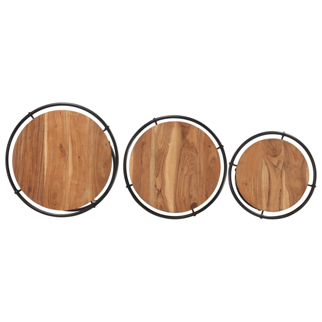 vidaXL Nesting Tables 3 pcs Solid Wood Acacia 6