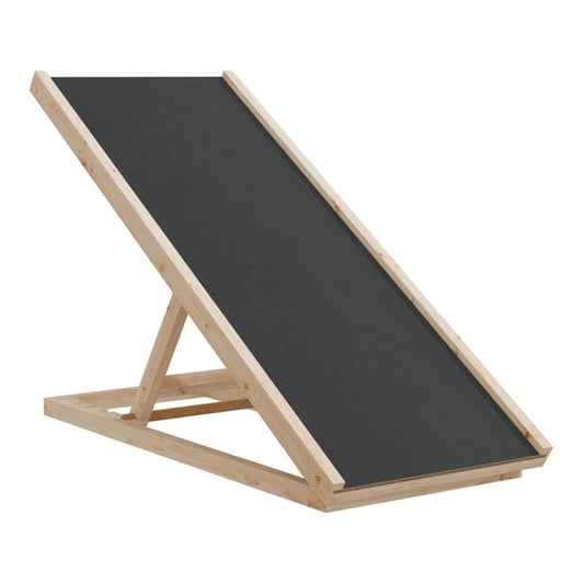 Dog Ramp Grey Solid Wood Fir 100 cm 40 cm