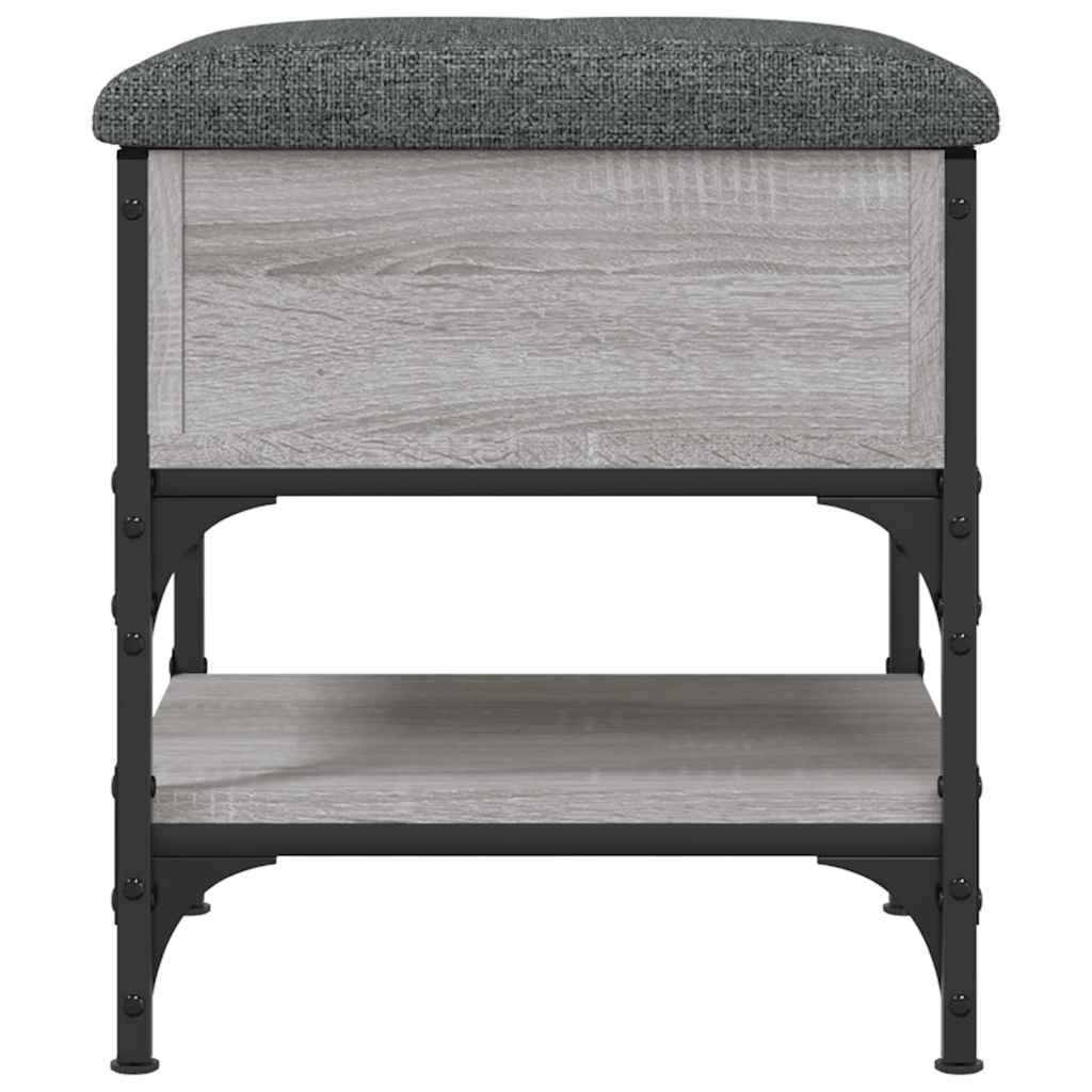 vidaXL Shoe Bench Grey Sonoma 42x42x45 cm Engineered Wood 6