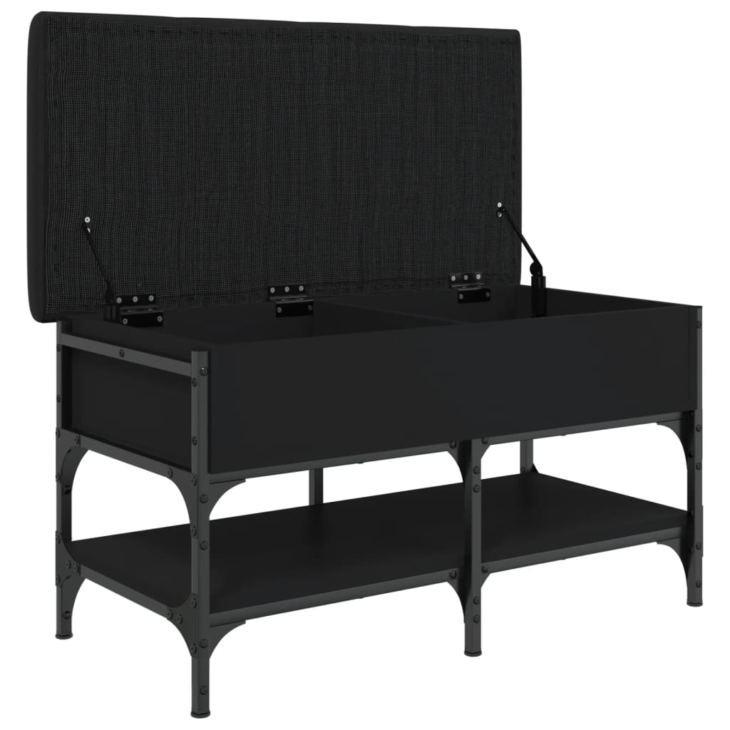 vidaXL Shoe Bench Black 82x42x45 cm Engineered Wood 6