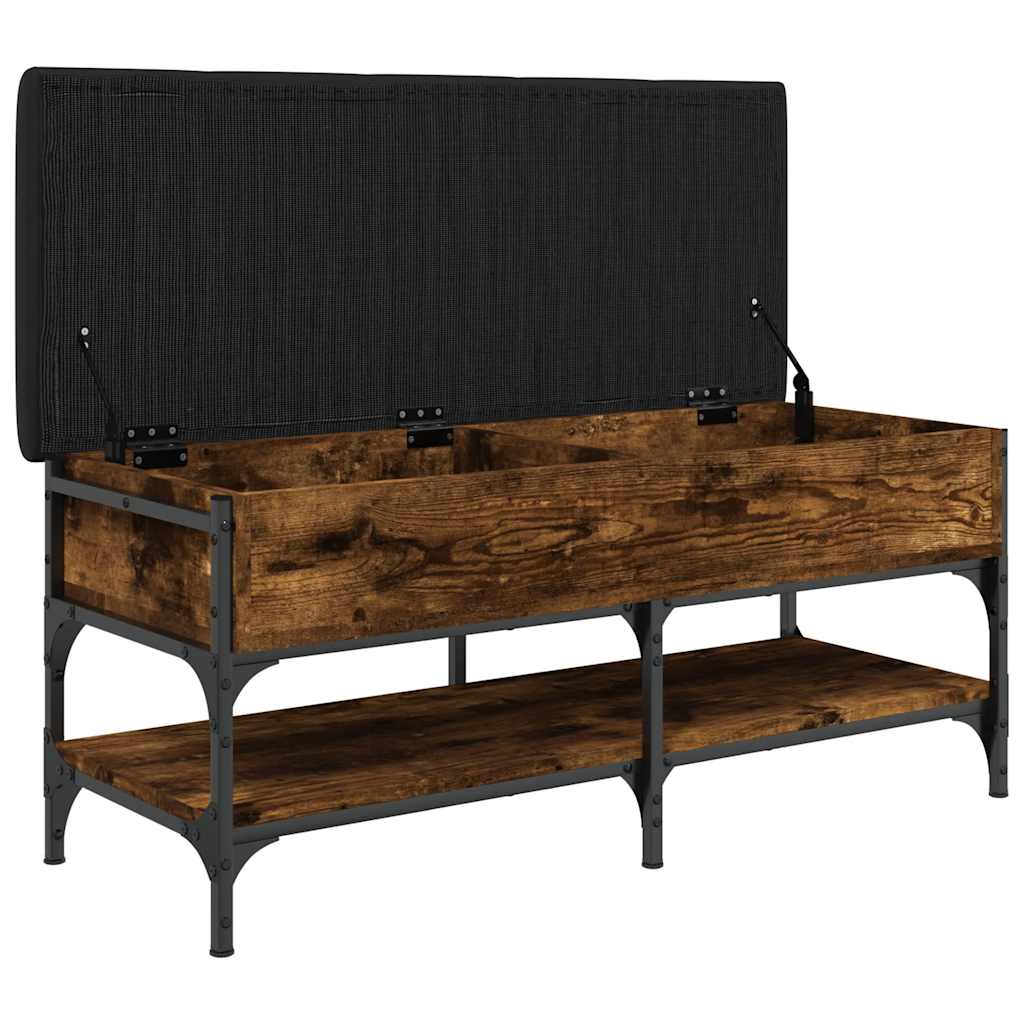 vidaXL Shoe Bench Smoked Oak 102x42x45 cm Engineered Wood 6