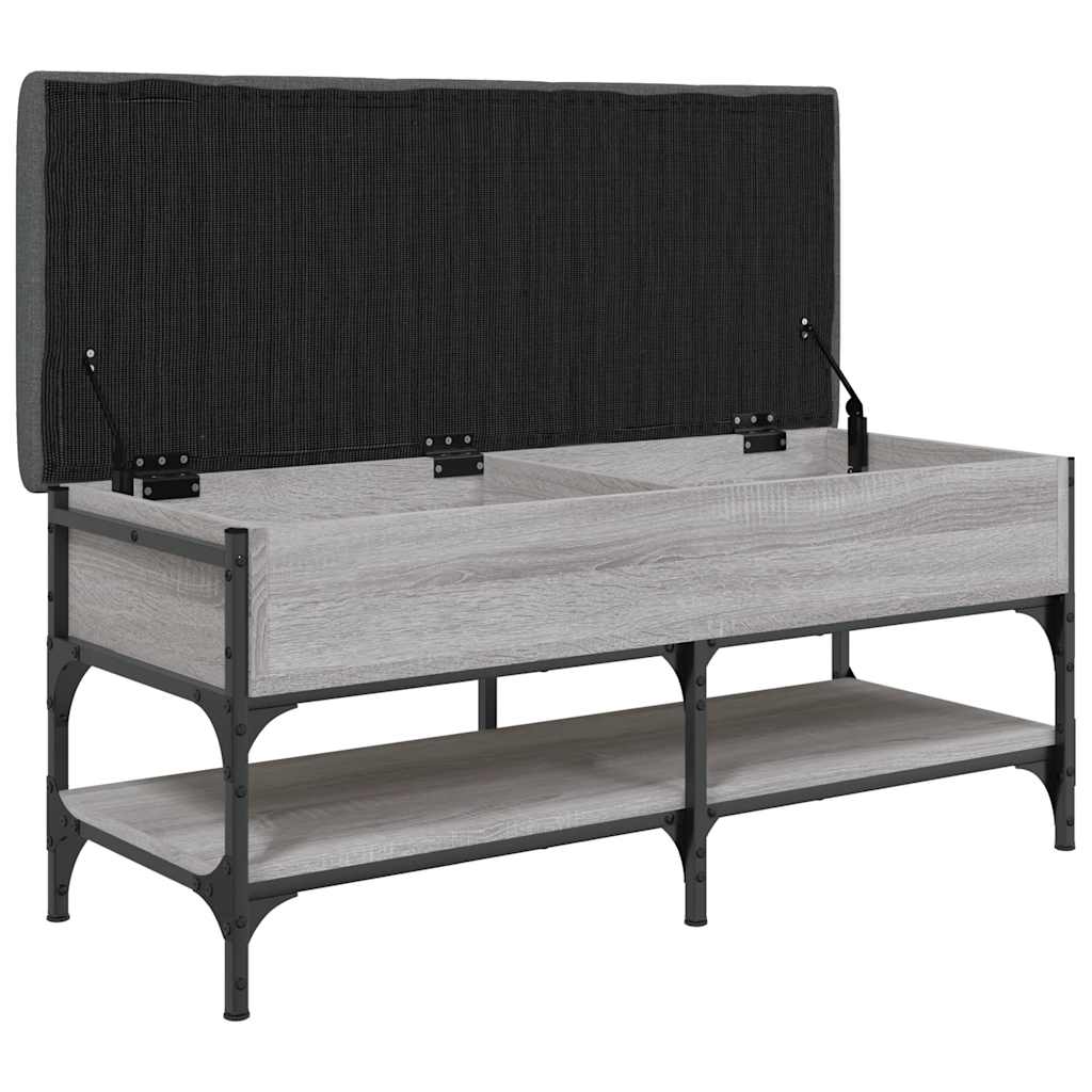 vidaXL Shoe Bench Grey Sonoma 102x42x45 cm Engineered Wood 6