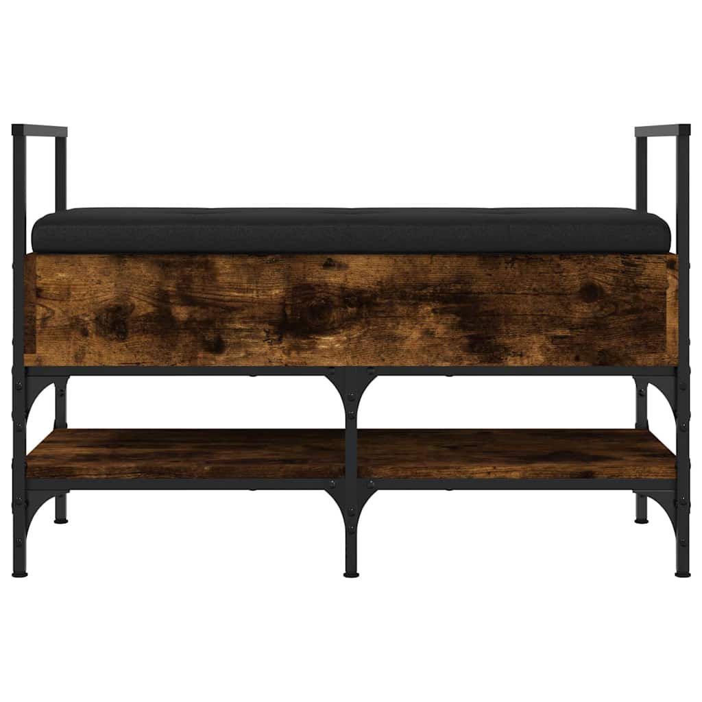 vidaXL Shoe Bench Smoked Oak 85.5x42x57.5 cm Engineered Wood 6