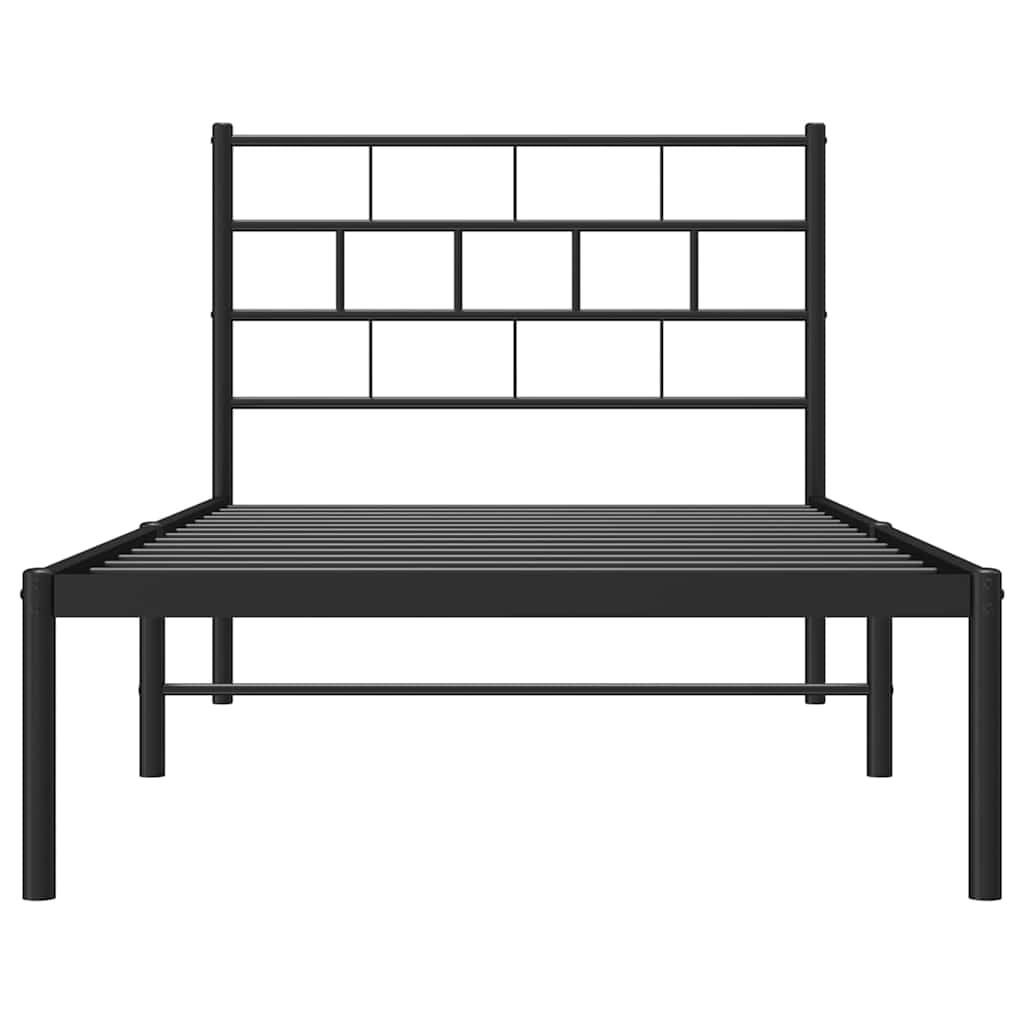 vidaXL Metal Bed Frame | Black | Powder-Coated Steel | Single | Single Bed Frame 6
