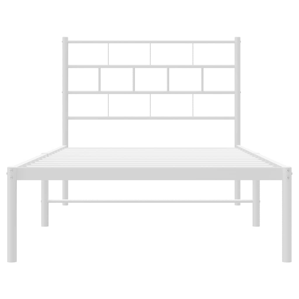 vidaXL Metal Bed Frame | White | Powder-Coated Steel | Single | Single Bed Frame 6