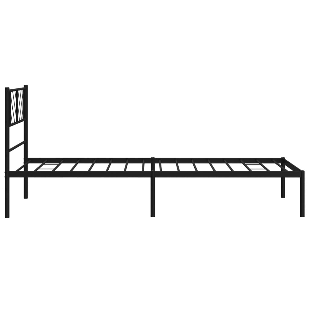 vidaXL Metal Bed Frame without Mattress with Headboard Black 90x200cm 6