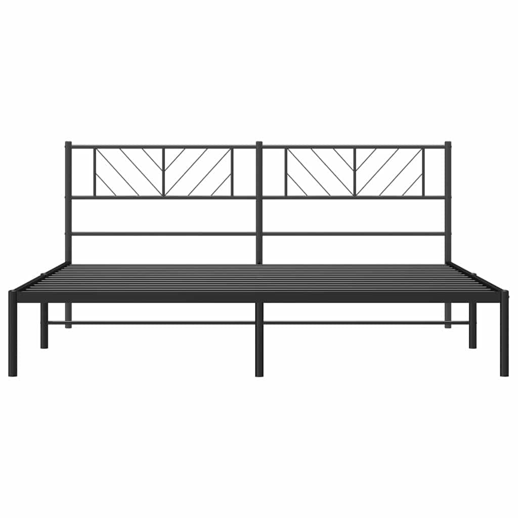 vidaXL Metal Bed Frame without Mattress with Headboard Black 183x213cm 6