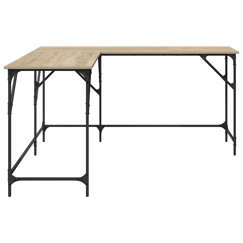 vidaXL Desk Sonoma Oak 149x149x75 cm Engineered Wood 6