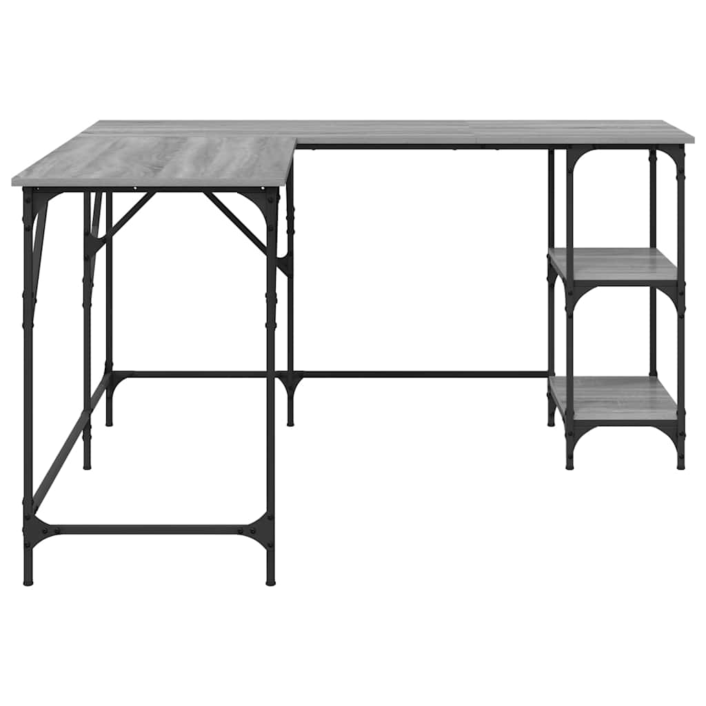 vidaXL Desk Grey Sonoma 139x139x75 cm Engineered Wood 6