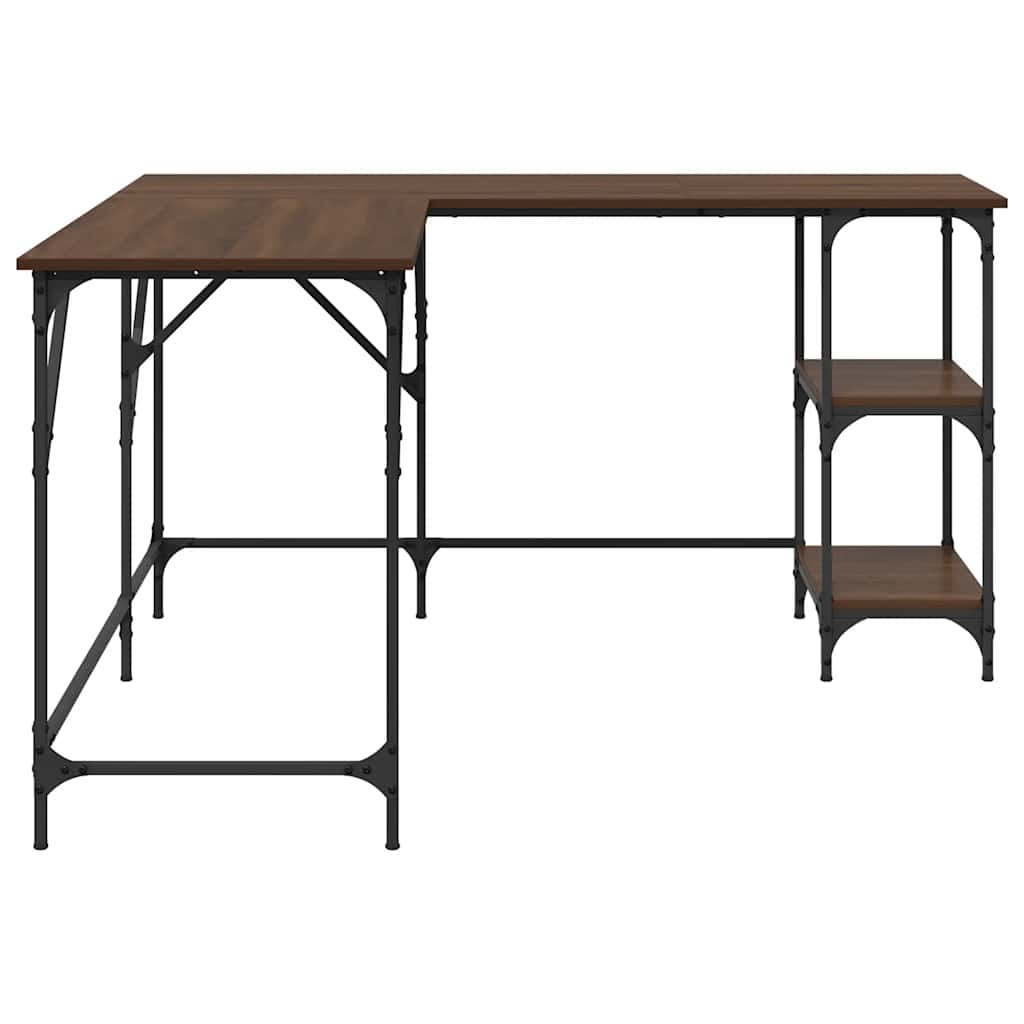 vidaXL Desk Brown Oak 139x139x75 cm Engineered Wood 6