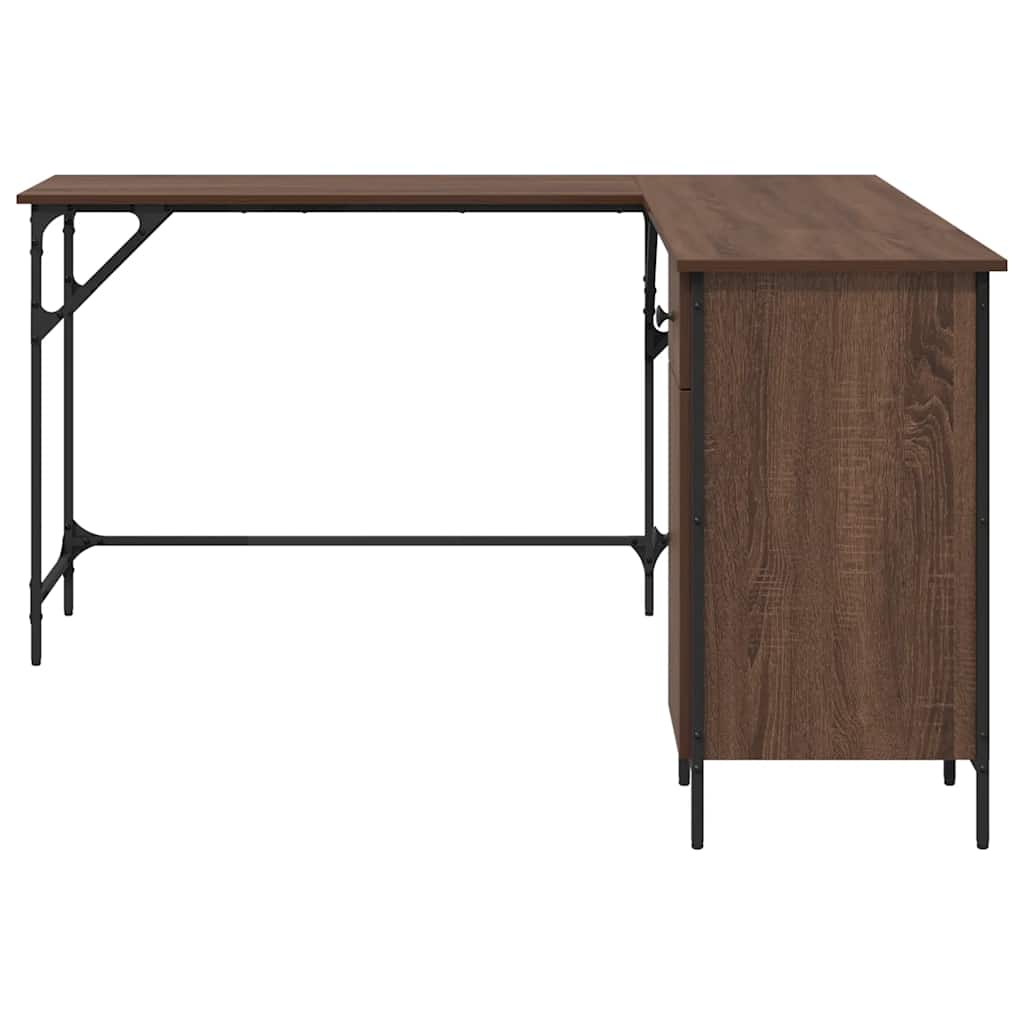 vidaXL Desk Brown Oak 141x141x75 cm Engineered Wood 6