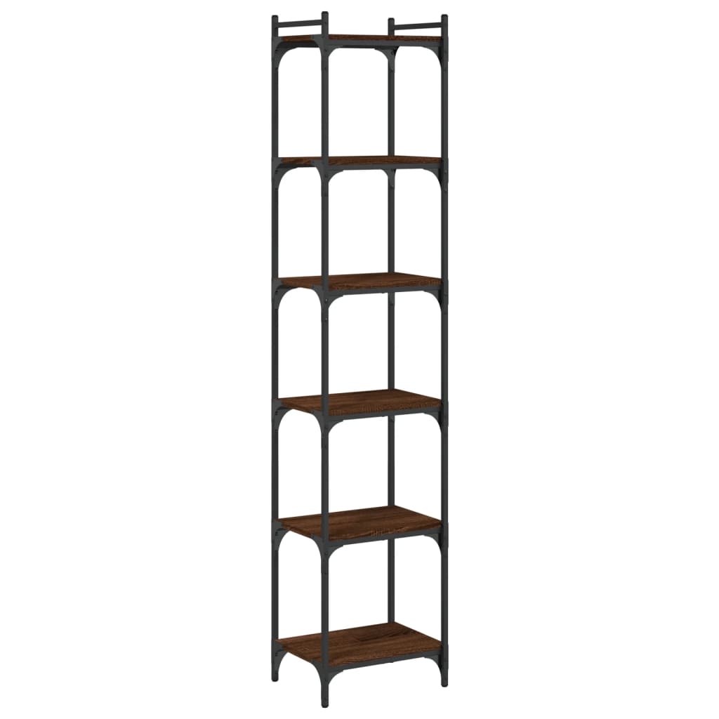 vidaXL Bookcase 6-Tier Brown Oak 40x30x188 cm Engineered Wood 6